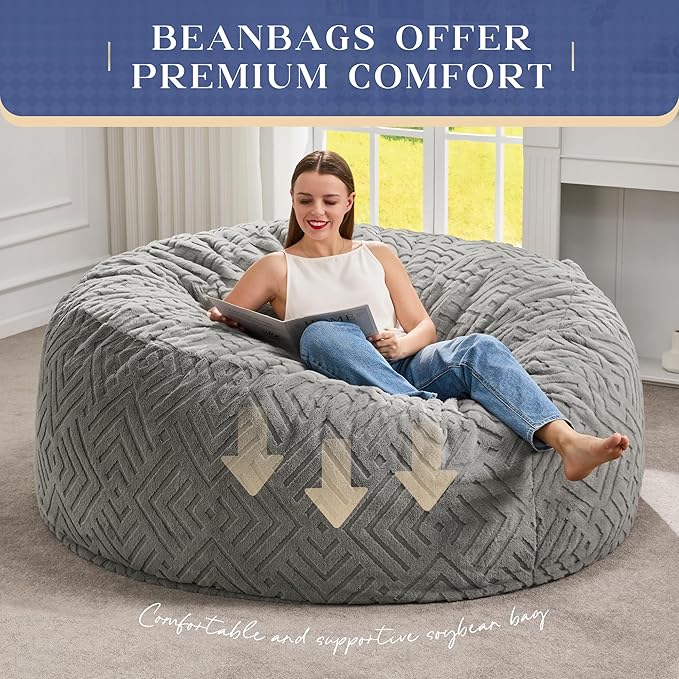 Hobestluk Bean Bag Chairs Adults Beanbag Chair - Image 6