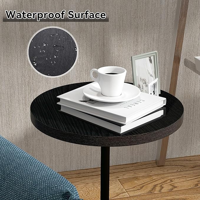 Round Pedestal Table Upgraded Side Black Drink - Image 5