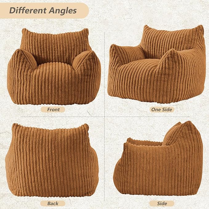 Giant Bean Bag Chairs for Adults Teens, Large Bean Bag Sofa Chairs - Image 4