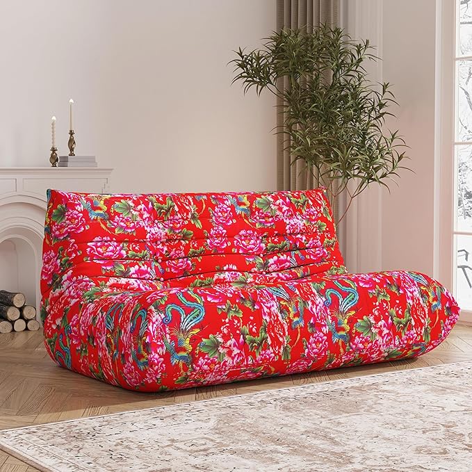 Bean Bag Chair, Loveseat Fireside Chair Bean Bag Sofa Large Bean Bag Chair by Unknown
