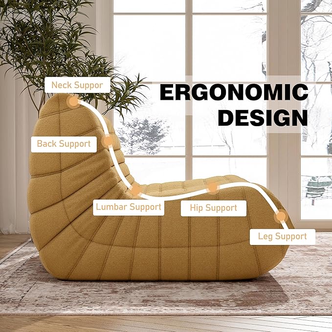 Bean Bag Chair, Loveseat Fireside Chair Bean Bag Sofa Large Bean Bag Chair - Image 5