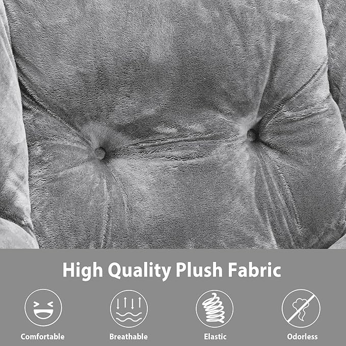 Lazy Chair with Folding Ottoman, Accent Chair Plush Upholstered with Metal - Image 9