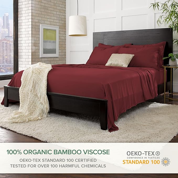 Split King Sheets by Pure Bamboo, Genuine 100% Organic Viscose Derived from - Image 2