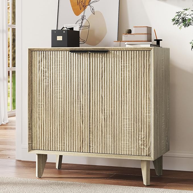 Fluted Cabinet with Storage, Small Buffet Storage with Doors, Buffet Sideborad - Image 7
