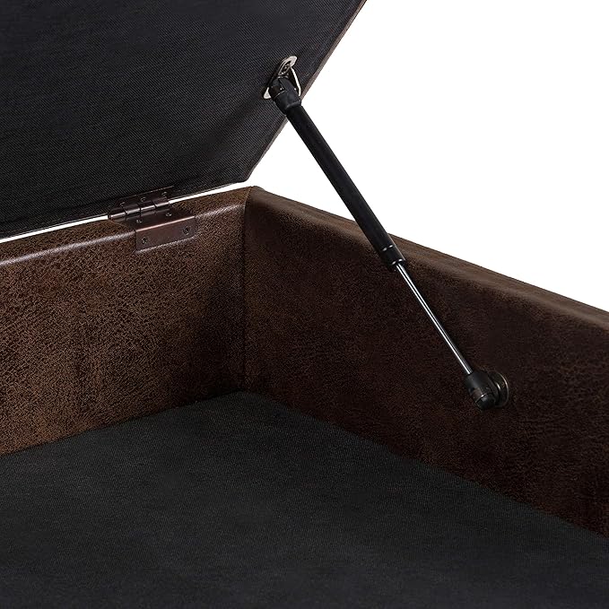 SIMPLIHOME Owen 36 inch Wide Mid Century Modern Square Coffee Table Storage - Image 5