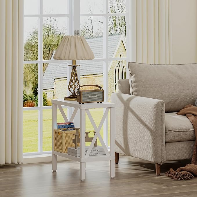Narrow End Table, Large Sofa Side Table, Farmhouse Nightstand - Image 2