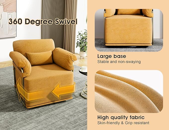 KEIKI Modern Comfy Swivel Accent Reading Chair - Image 7