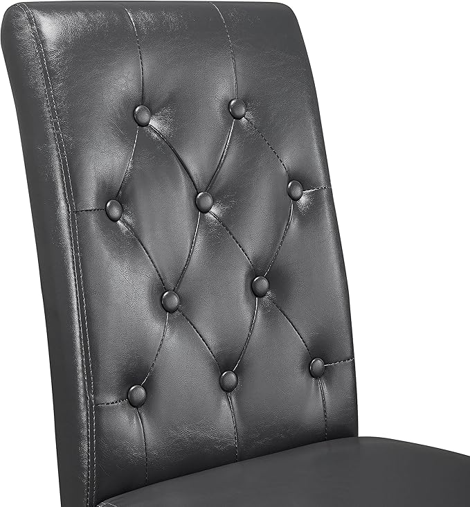 Yaheetech Dining Chairs Set of 4 Modern Style Faux Leather Dining Room Chairs - Image 6