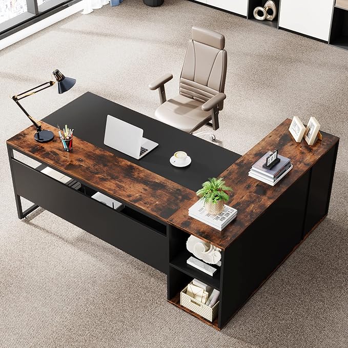 Tribesigns 71 inch Executive Desk, L Shaped Desk - Image 3