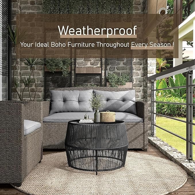 Muse & Lounge Co. Ysar Boho Rattan Round Coffee Table Outdoor - Image 10