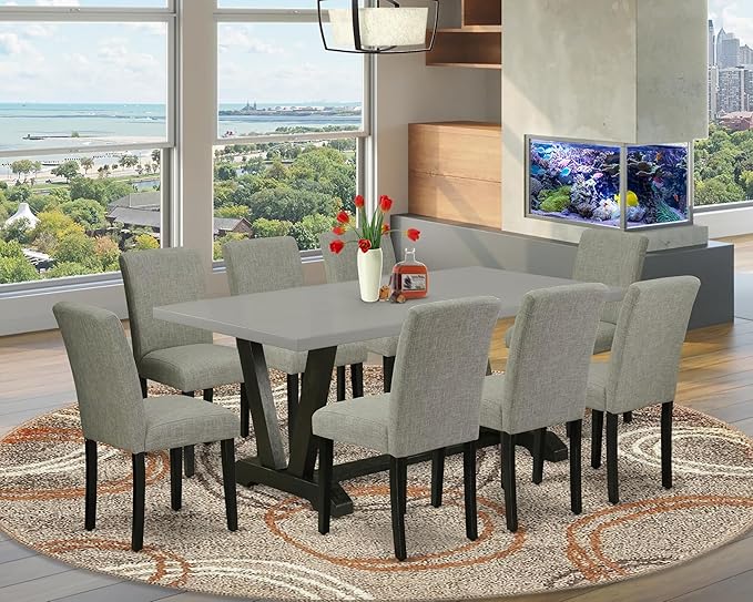 East West Furniture V697AB106-9 9 Piece Dining Room Table Set Includes a - Image 2