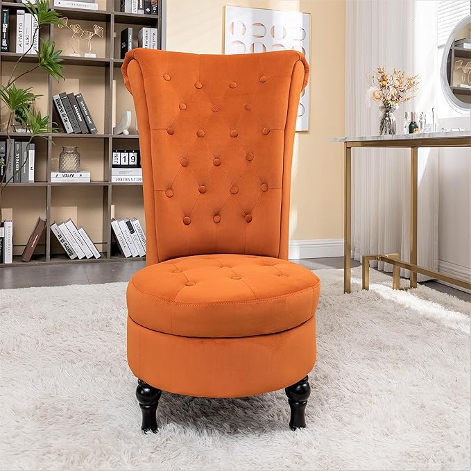 Container Furniture Direct Royal High-Back Velvet Accent Chair by ContainerDirect