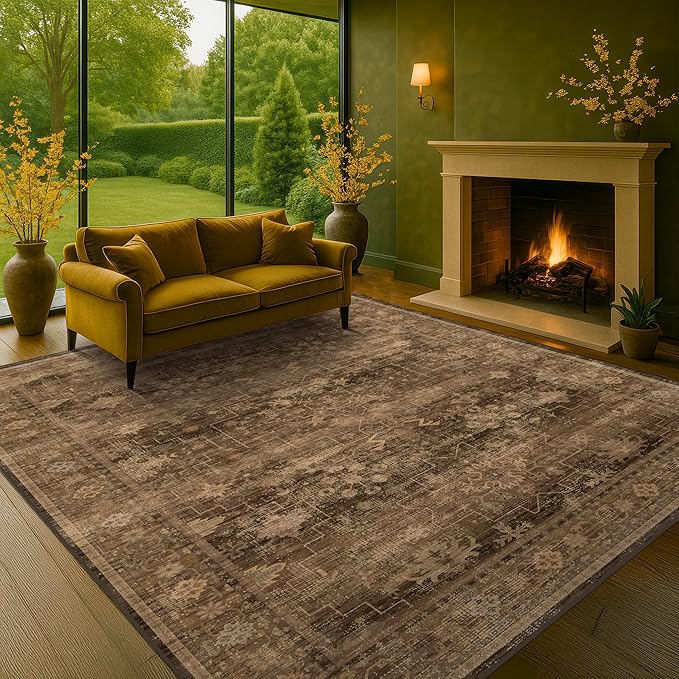 Boho Taupe Brown Living Room Rug 8x10 - Image 4