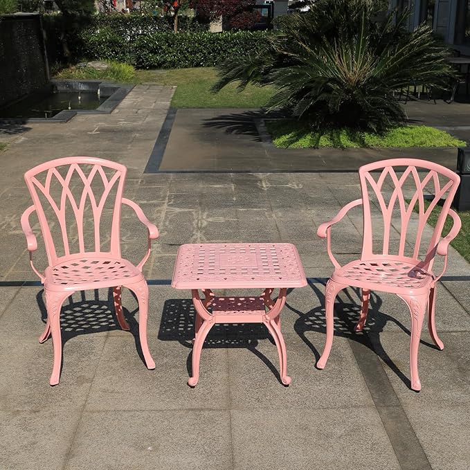 Cast Aluminum Outdoor Side Table, Small Patio Table, Outdoor Coffee Tables - Image 5