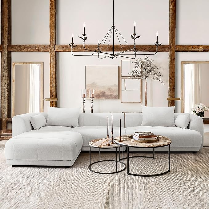 COLAMY 144" Modular Sectional Chenille Couch - Image 3