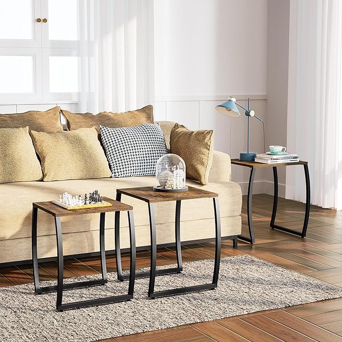 SRIWATANA Nesting Tables, Vintage Side End Tables Living Room, Coffee Snack - Image 6
