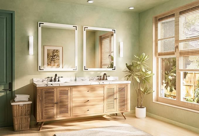 TETOTE 30 x 36 White Wooden Mirror - Image 8