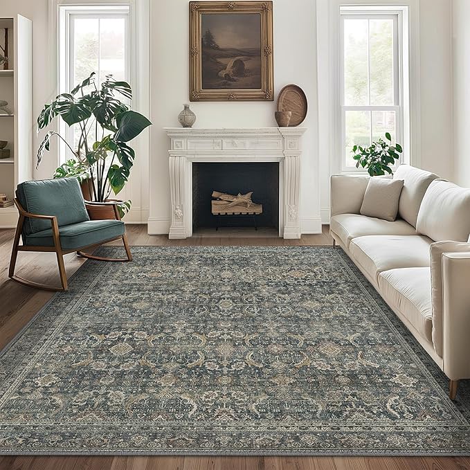 10X12 Area Rugs Machine Washable Rugs by BESBLEE