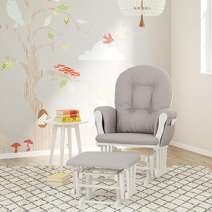 Storkcraft Premium Hoop Glider & Ottoman — GREENGUARD Gold Certified Nursery - Image 3