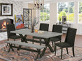 East West Furniture X697FL624-6 6 Piece Dinette Set Contains a Rectangle Dining by EastWestFurniture