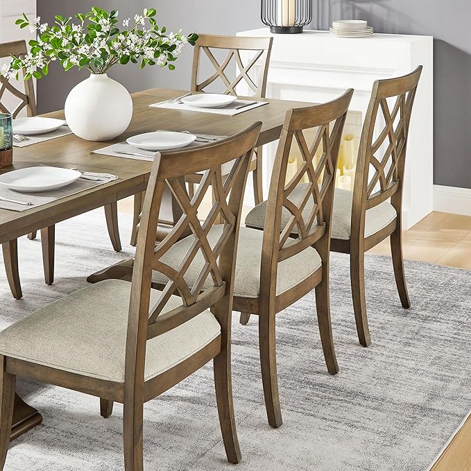 KEIKI Retro 7-Piece Wooden Dining Table Set - Image 7