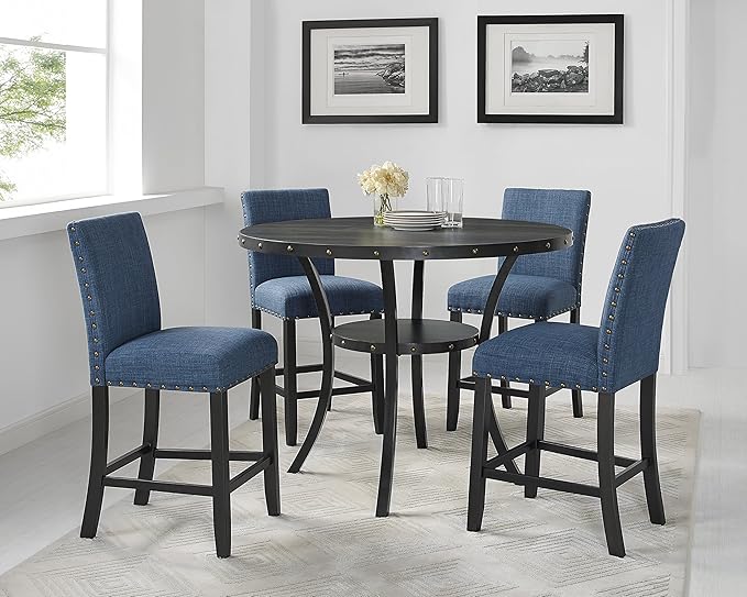 Biony Blue Fabric Counter Height Stools - Image 7