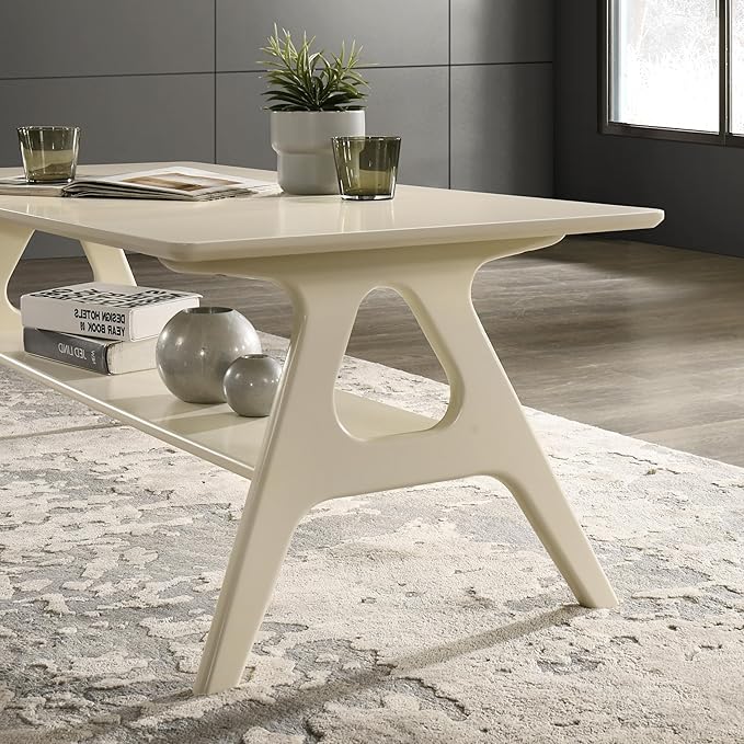 Roundhill Furniture Arona 3-Piece Coffee Table Set, Coffee Table and Two End - Image 7