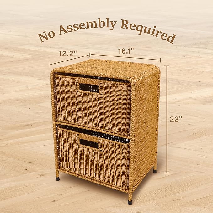 myHomeBody Wicker Nightstand - Image 2
