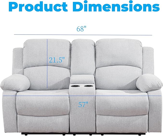 Loveseat Recliner Sofa, Reclining Loveseat Couch - Image 3