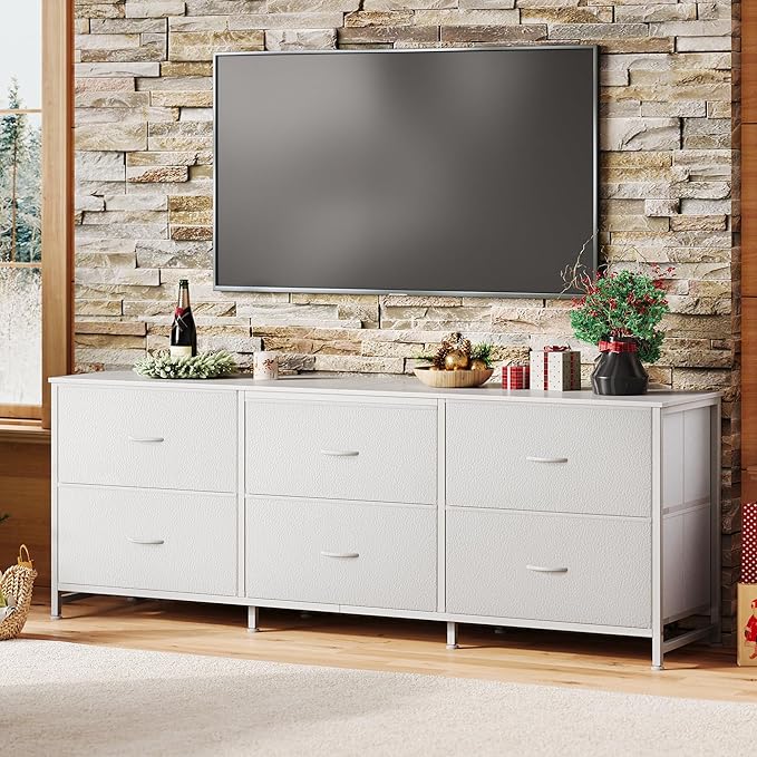 Huuger 63 Inch Long Dresser for Bedroom, Wide TV Stand for 55, 70 Inch TV - Image 9