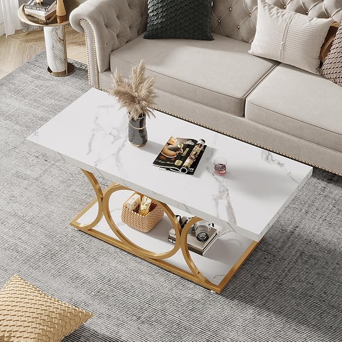 Tribesigns Rectangle Coffee Table, 46.45-inch Modern Coffee Tables - Image 6