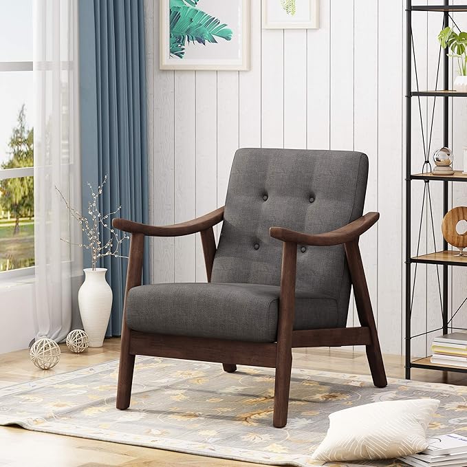 Ball & Cast Accent Chair Wide Armrest Mid-Century Lounge Living Room Chairs by BallCast
