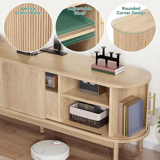 YITAHOME Fluted TV Stands for Living Room - Image 5