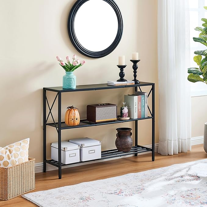 Hoctieon Industrial Console Table, 3 Tier Entryway Table, Hallway Table - Image 8
