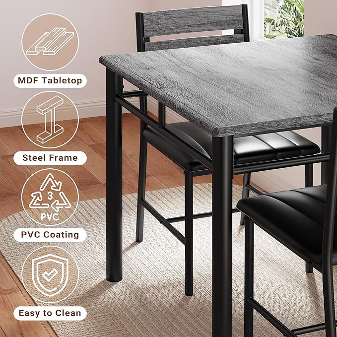 IRONCK Dining Table Set for 2, Small Kitchen Table - Image 7