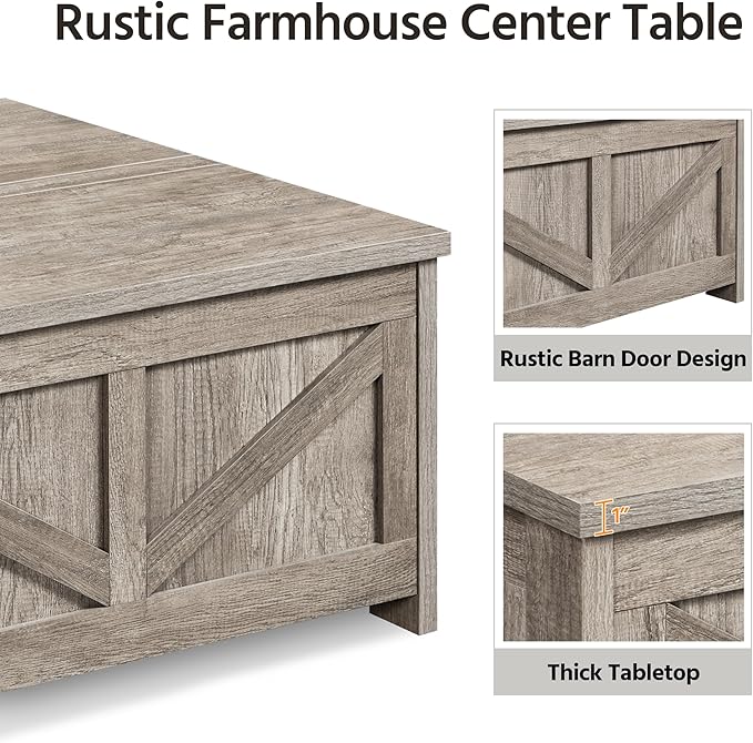 Yaheetech Lift Top Coffee Table, Square Farmhouse Coffee Table - Image 9