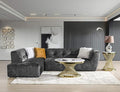 Acanva Luxury Mid-Century Velvet Tufted Low Back Sofa Set L-Shape 2-Piece by acanva