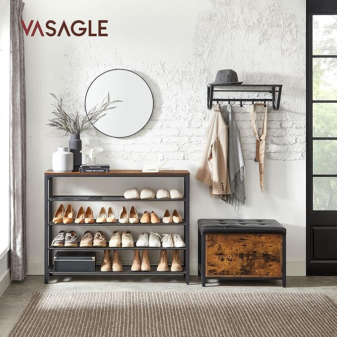 VASAGLE 5 Tier Shoe Rack for Closet, 20-25 Pairs of Shoes, Large Shoe Organizer - Image 2