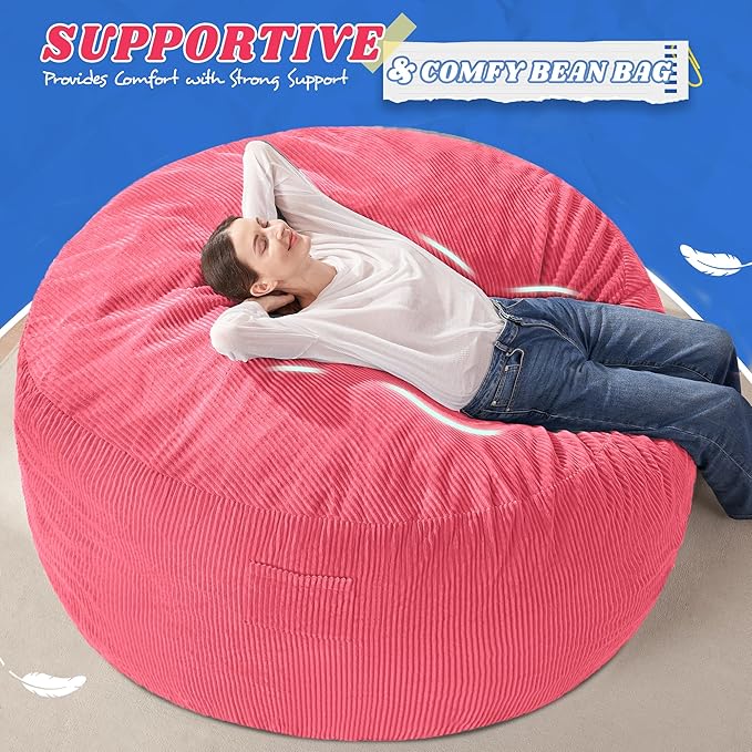 HABUTWAY 6FT Bean Bag Chair, Giant Bean Bag Chairs - Image 5
