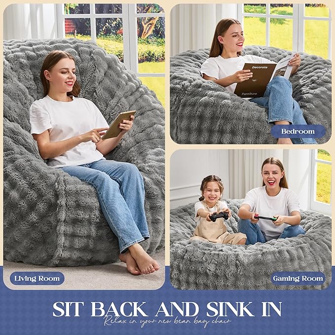 Hobestluk Bean Bag Chairs 6ft Beanbag Chair - Image 5