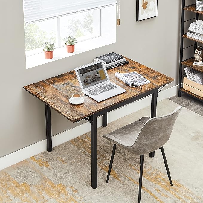 VASAGLE Folding Dining Table, Drop Leaf Extendable, - Image 5
