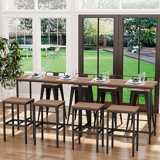 Aklaus Bar Table and Chairs Set 44" Dining Table Set Pub Bar Table - Image 4