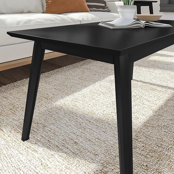 Plank+Beam 40 Inch Mid Century Modern Coffee Table, Wood Coffee Tables - Image 5