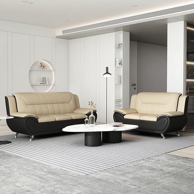 Container Furniture Direct Michael Modern Faux Leather Upholstered Stainless by ContainerDirect