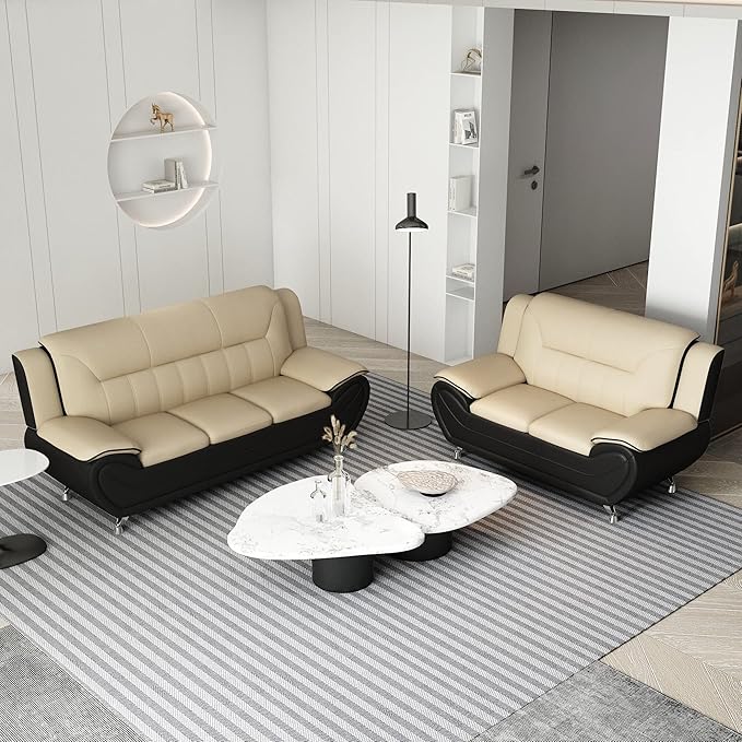 Container Furniture Direct Michael Modern Faux Leather Upholstered Stainless - Image 4