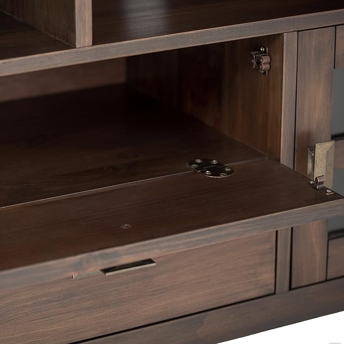 SIMPLIHOME Artisan SOLID WOOD 72 Inch Wide Transitional TV Media Stand in - Image 7