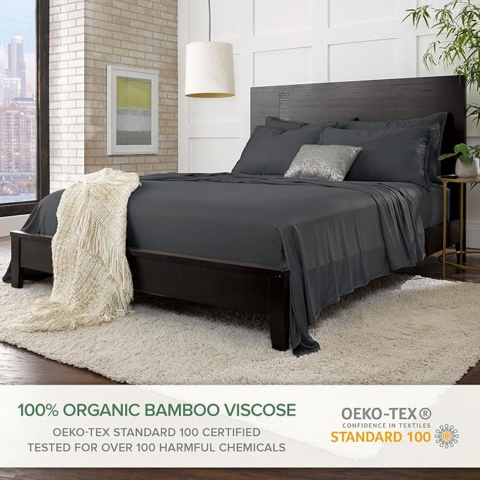 Split King Sheets by Pure Bamboo, Genuine 100% Organic Viscose Derived from - Image 2