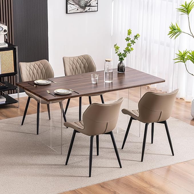 YOUNIKE Dining Chairs Set of 2, Upholstered Leather Kitchen Dining Room Chairs - Image 6