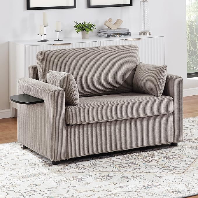 Twin Size Sofa Bed 47.2" Sleeper Sofa Loveseat Sofa - Image 4
