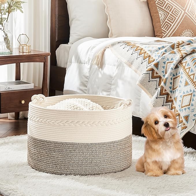 KAKAMAY Large Blanket Basket, Woven Baskets - Image 3